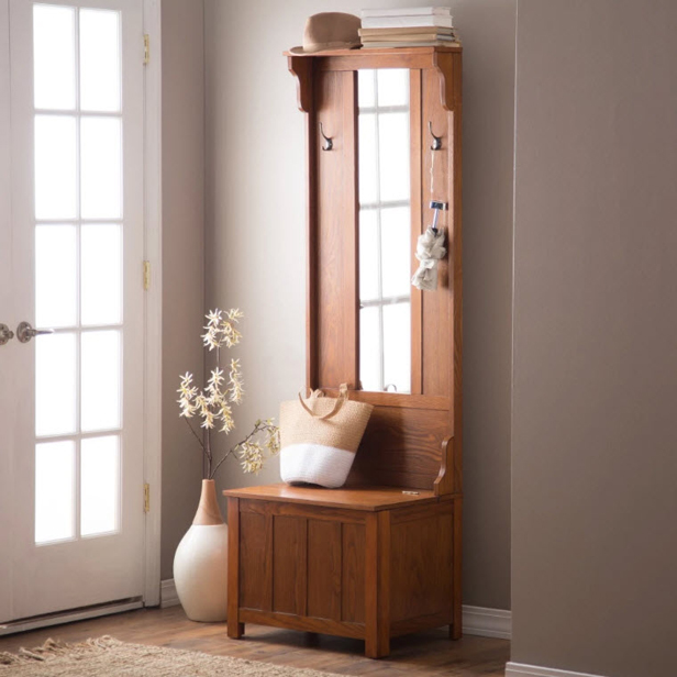 Small Entryways, Wall Mounted Entryway Mirror With Drawers And Hooks
