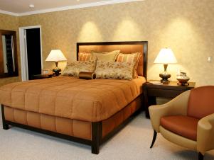 bedroom color palette creates restful scene