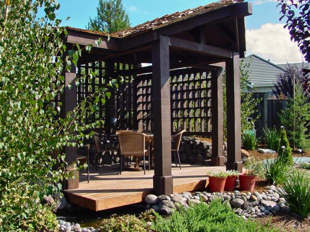 covered patio provides privacy and peace