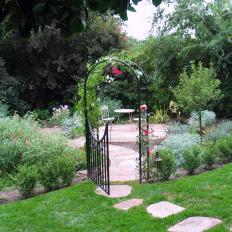 Backyard With Gate and Arch
