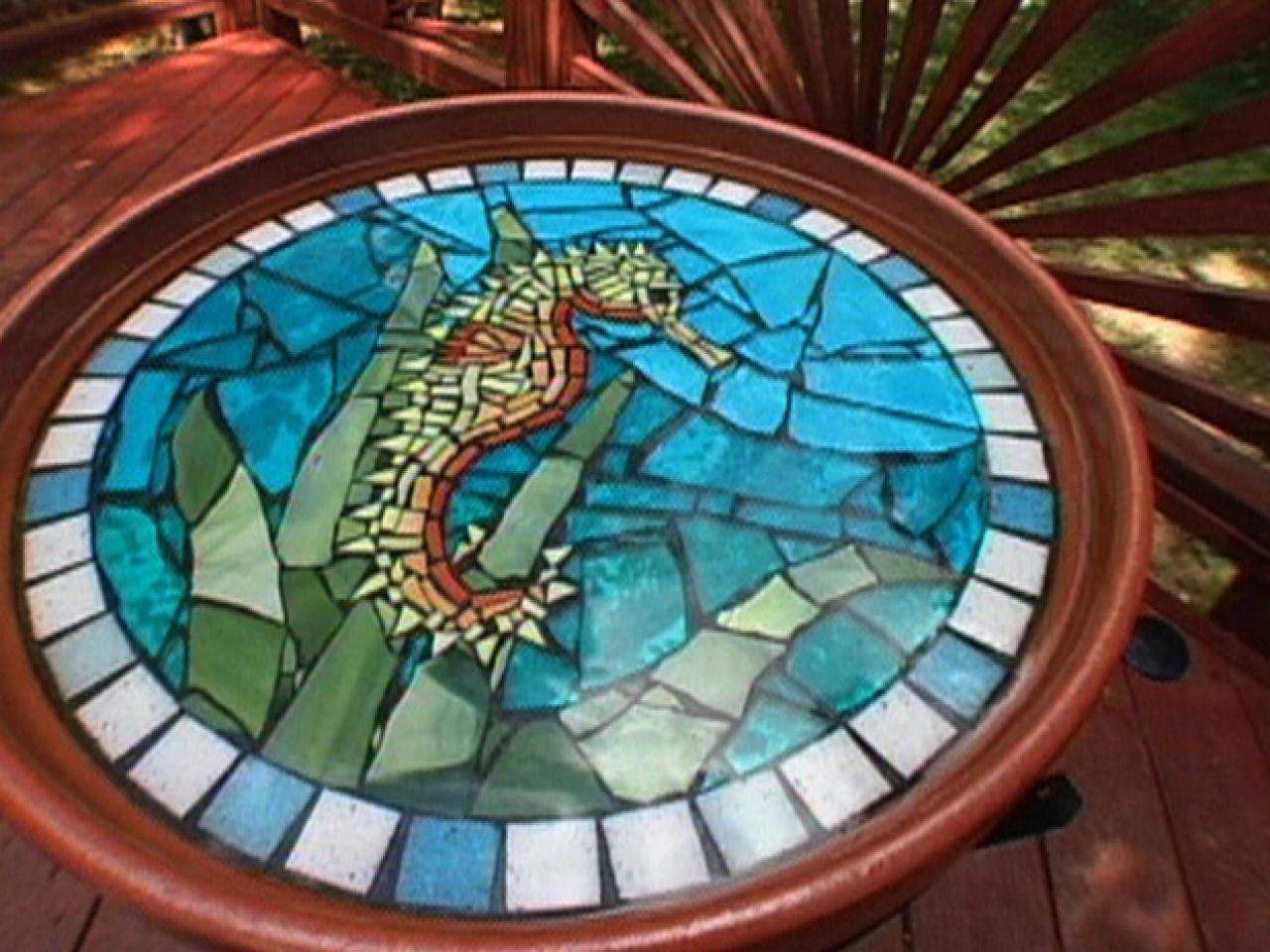 How To Make A Mosaic Seahorse Birdbath, How To Make Mosaic Tile Designs