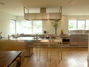contemporary kitchen has architectural appeal