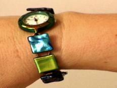 Make a stylish, fused-glass watch using dichroic glass and decals.