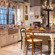 Traditional Kitchen With White Cabinets 