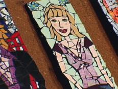 Tap into your inner Sassy Girl with this mosaic wall hanging made from tiles, grout, paint and wood.