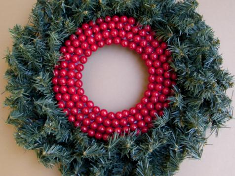 Reusable Pine Wreath With Red Berries