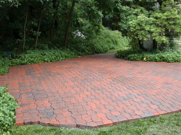 Backyard brick patio