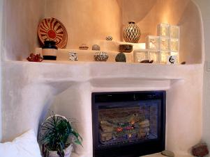 fireplace with southwestern flair