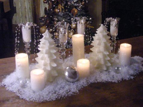 How to Create a Snowy Candle Centerpiece