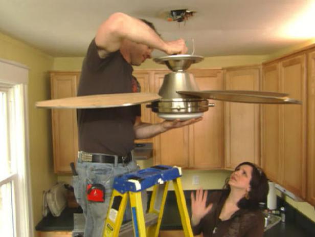 Replace a Ceiling Fan in Kitchen | HGTV