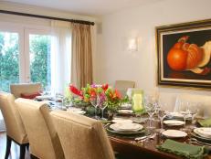 Dining Room With Framed Painting