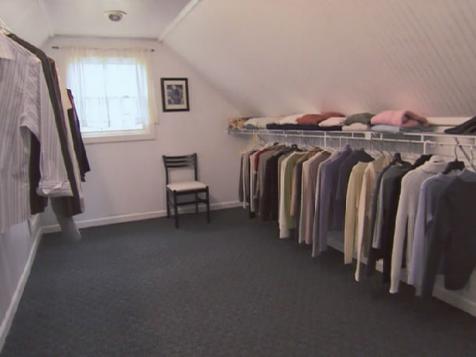 Turn an Unfinished Attic into a Walk-in Closet