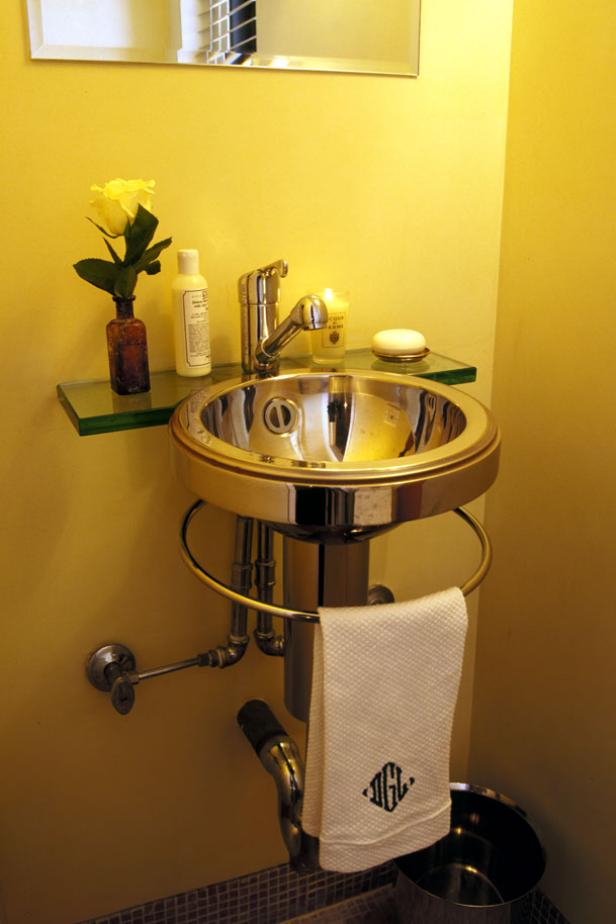 Modern Yellow Powder Room 