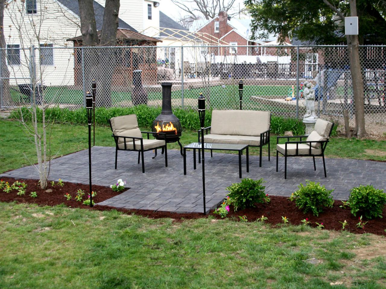 Backyard stone patios