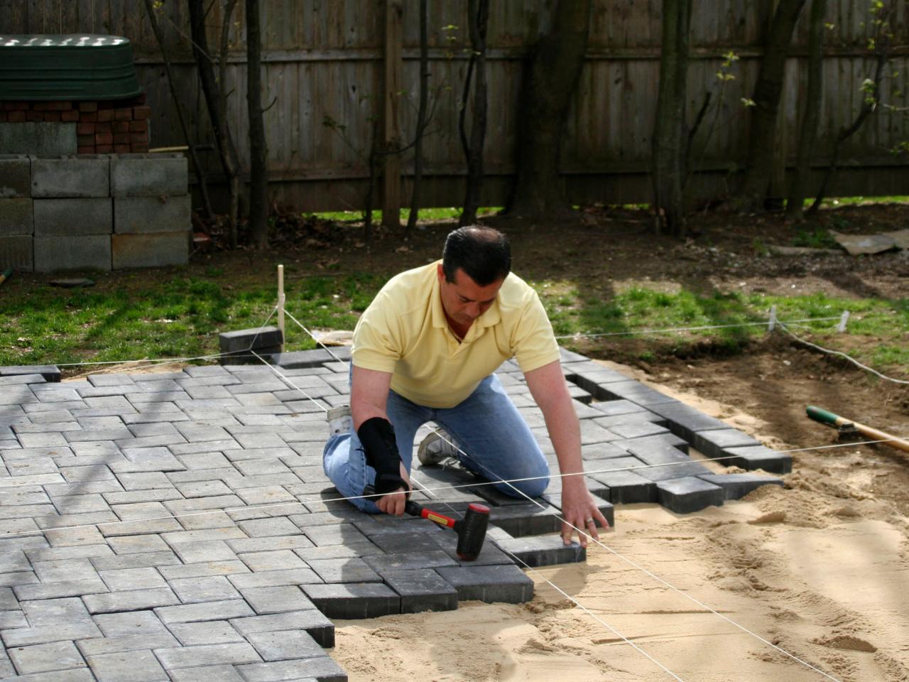 laying patio stones