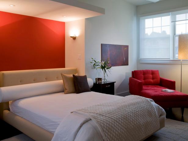 Master Bedroom With Red Accents Hgtv