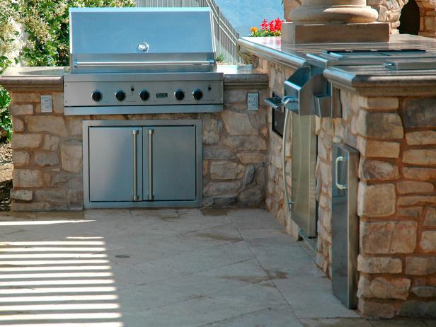 Classic-Style Grill in Natural Stone Base | HGTV