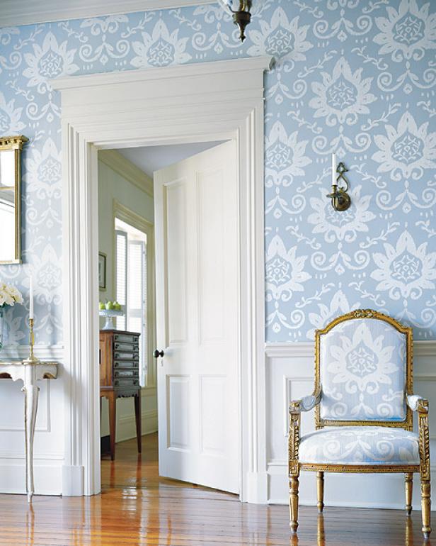contemporary wallpaper with a traditional pattern