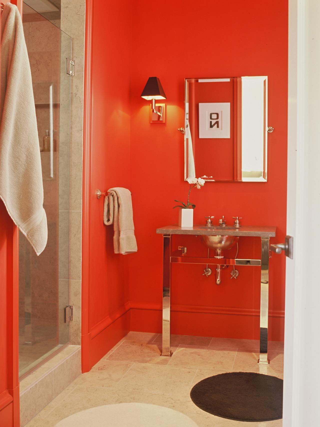 red mosaic bathroom accessories