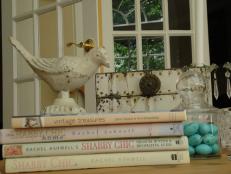 Shabby Chic End Table with Books