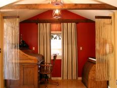 Red Room with Bamboo Reed Dividers