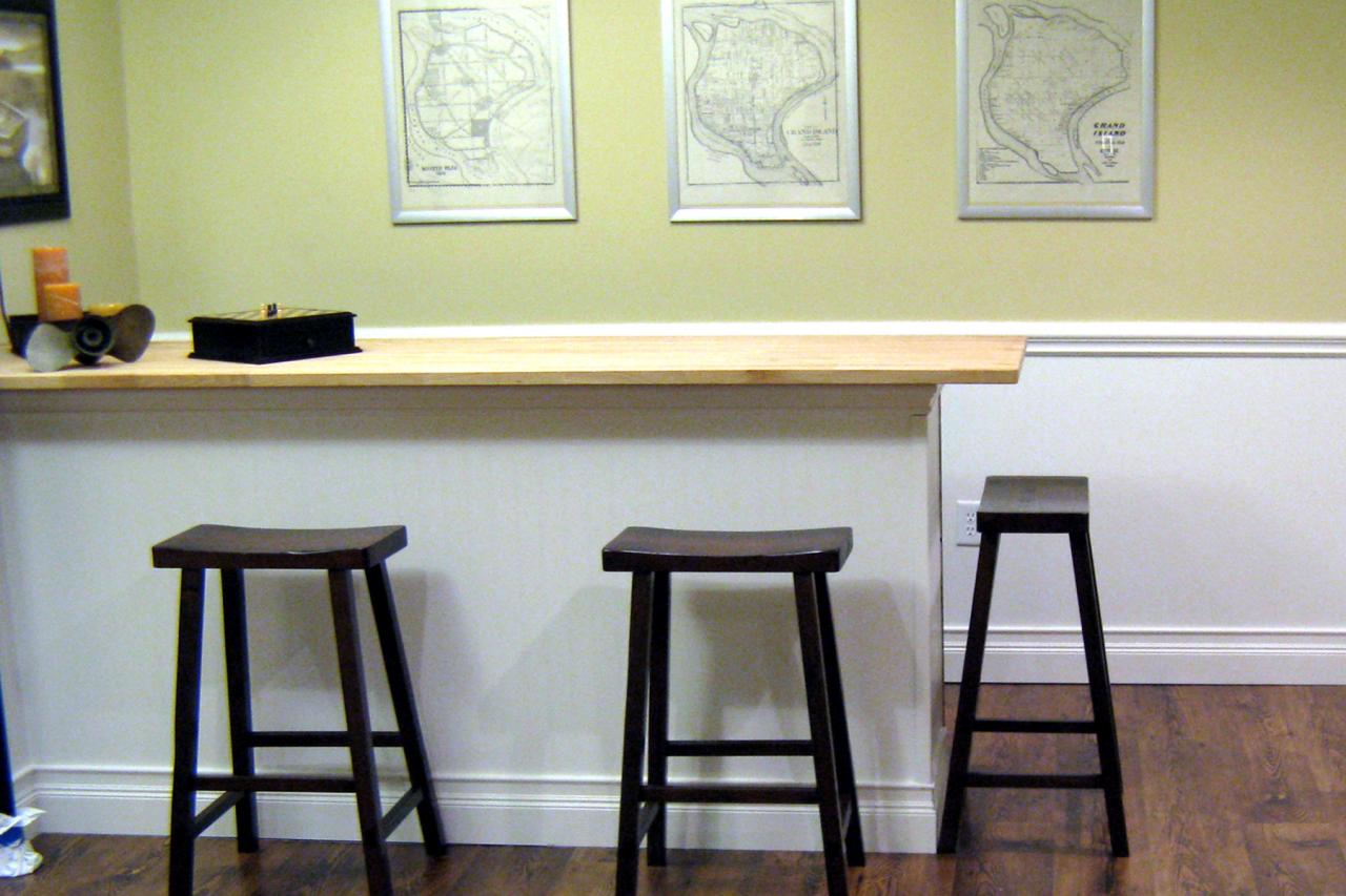 How To Build A Bar With A Butcher Block Countertop Hgtv