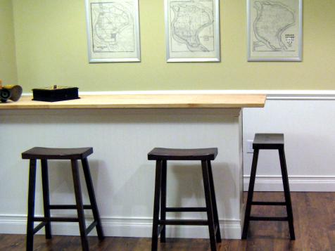 How to Build a Bar with a Butcher-Block Countertop