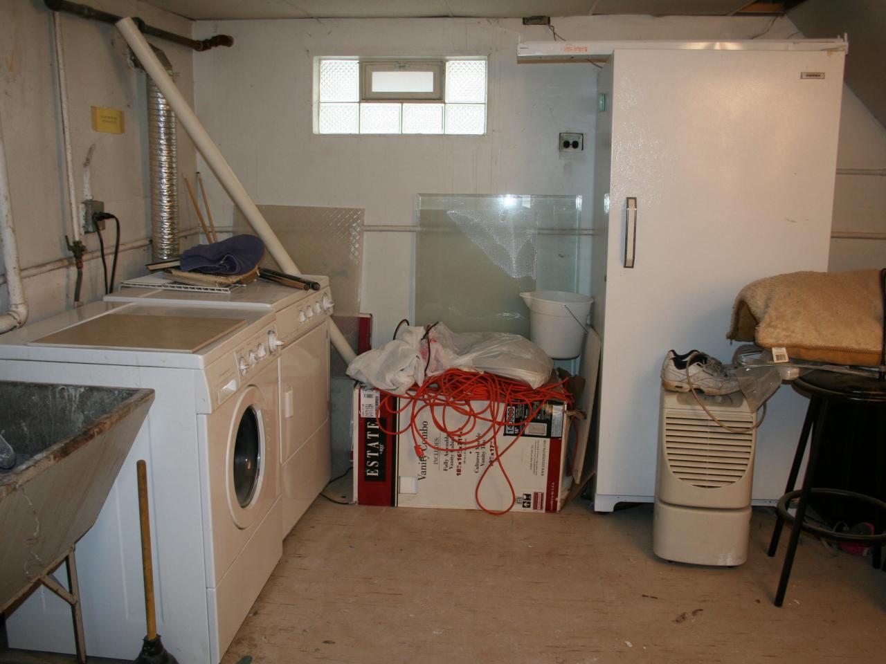 laundry before hgtv basement rooms finished makeover bedroom closet behind facelift gets month