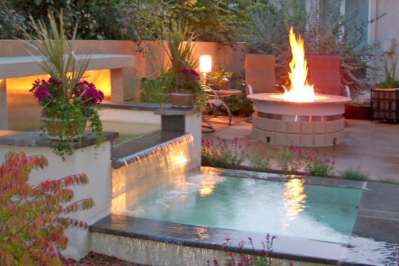 Outdoor Rooms With Fire And Water Hgtv