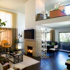 Contemporary Great Room With Fireplace