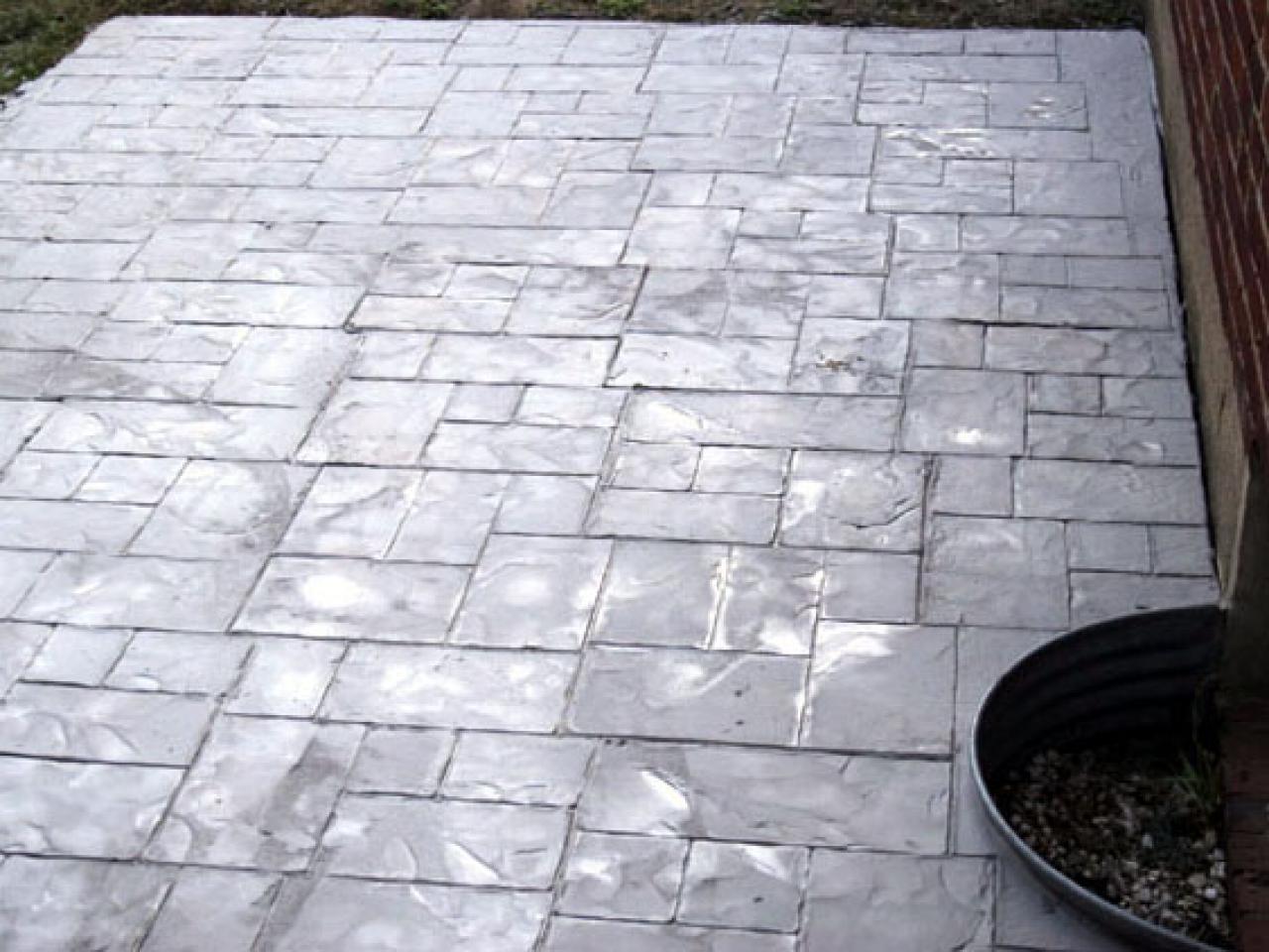 Stamped concrete backyard designs