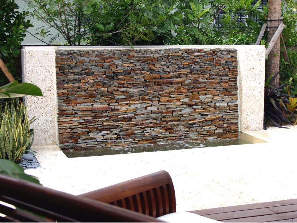 Backyard water wall