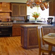 Kitchen With Refinished Hardwood Floor 
