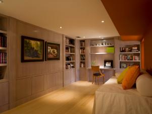 home office converts easily to guest bedroom