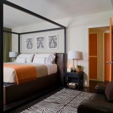 Contemporary Bedroom With Funky Zebra Rug