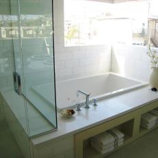 corner tiled master bath soaking tub