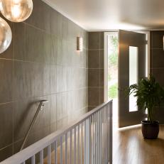 tiled entryway has modern sophistication