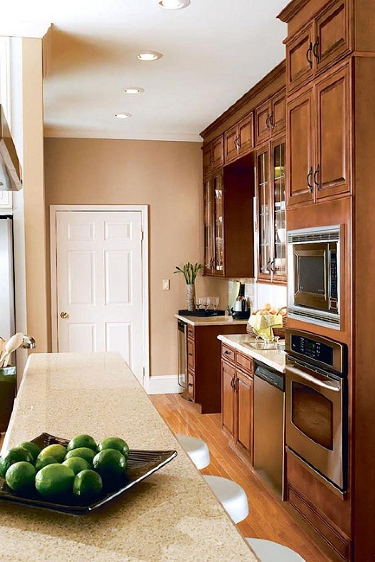 Kitchen Inspiration Gray Paint Color With Honey Oak Cabinets