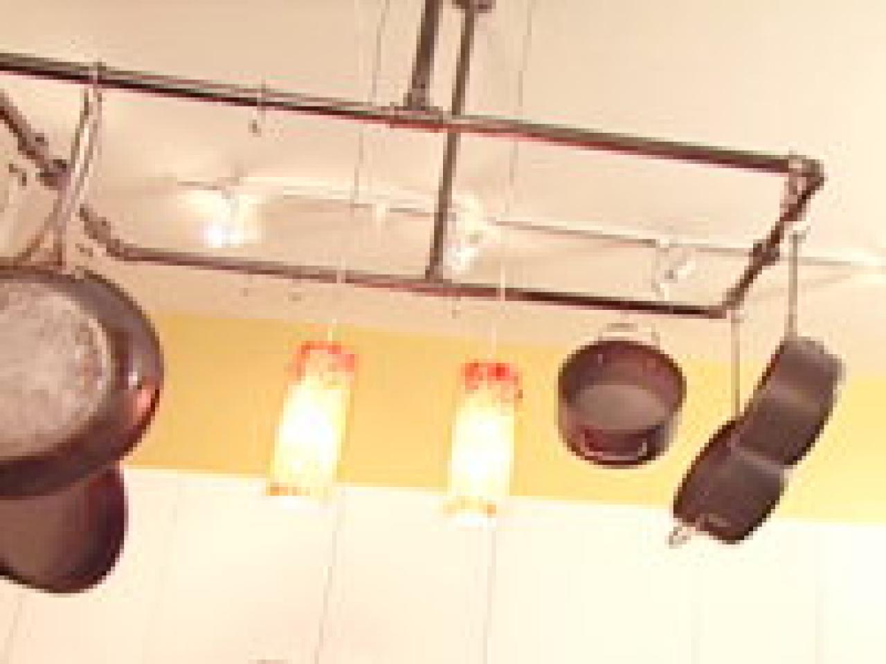 Clever Kitchen Ideas Industrial Pot Rack HGTV Clever Kitchen Ideas Industrial Pot Rack HGTV