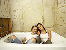 Couple Sitting in Bathtub