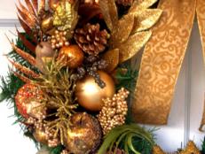 Gold Ornament Christmas Wreath 