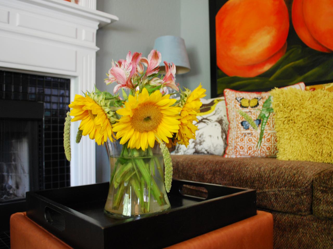 flower arrangement living room