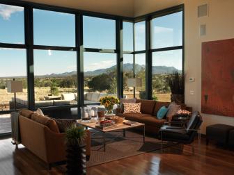 Neutral Contemporary Great Room With Mountain View
