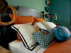 Teal and Burnt Orange Toy Story Inspired Bedroom