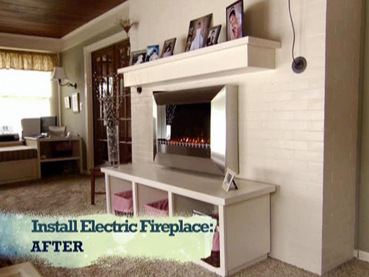 Install An Electric Fireplace With Custom Built Mantel And Hearth