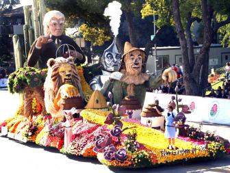 Colorful Wizard of Oz Float Made of Flowers