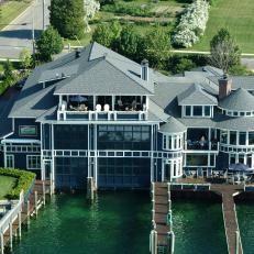 Extravagant Waterfront Home With Double Boat Garage