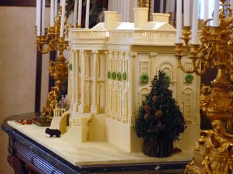 Gingerbread White House Covered in White Chocolate