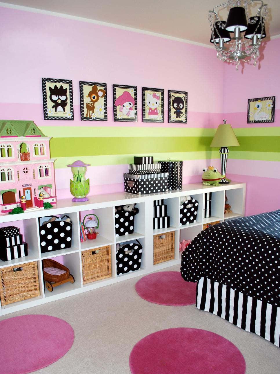 Girls' Bedroom With Modular Storage Bookcase | HGTV