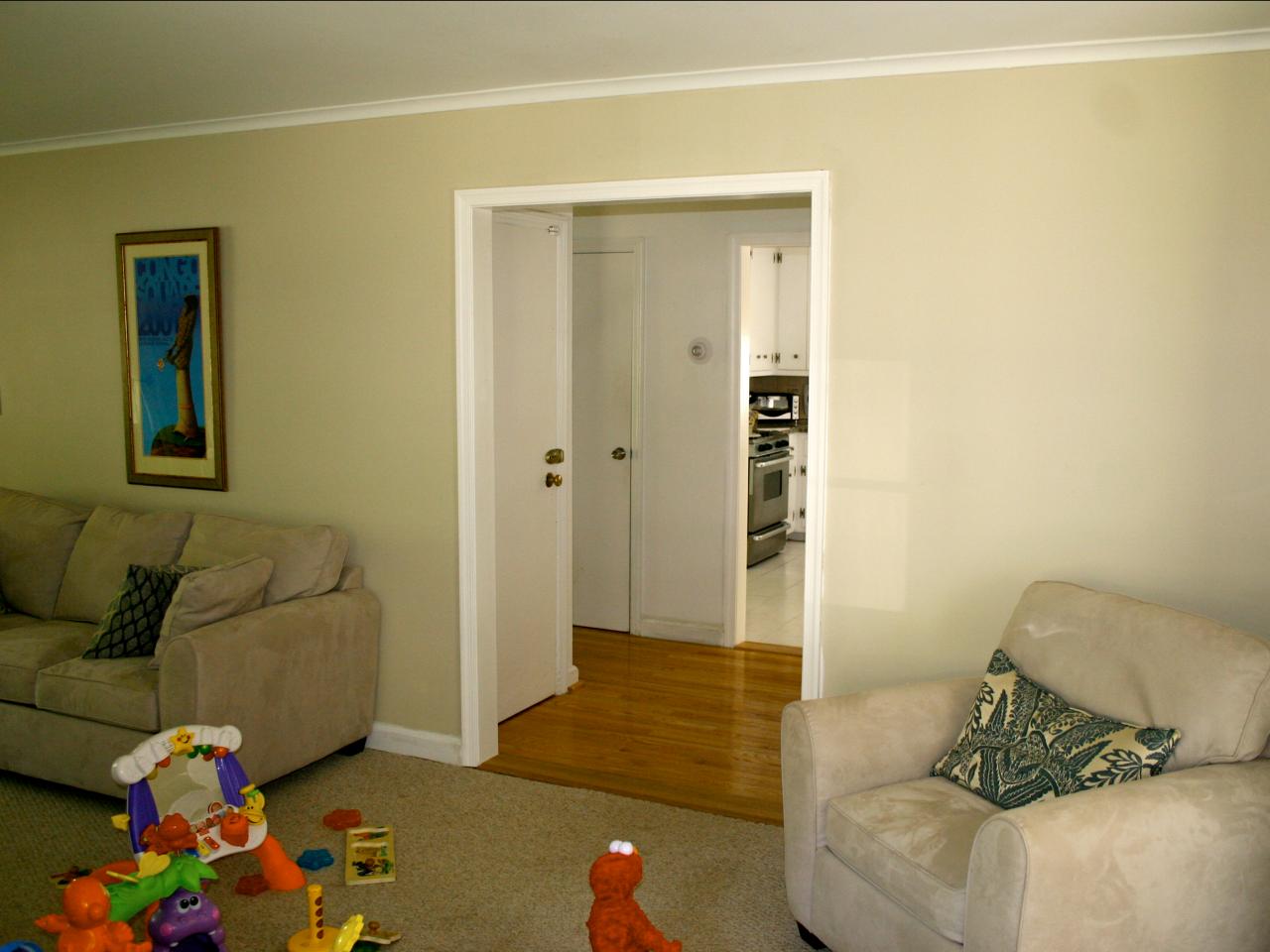 living room with doorway